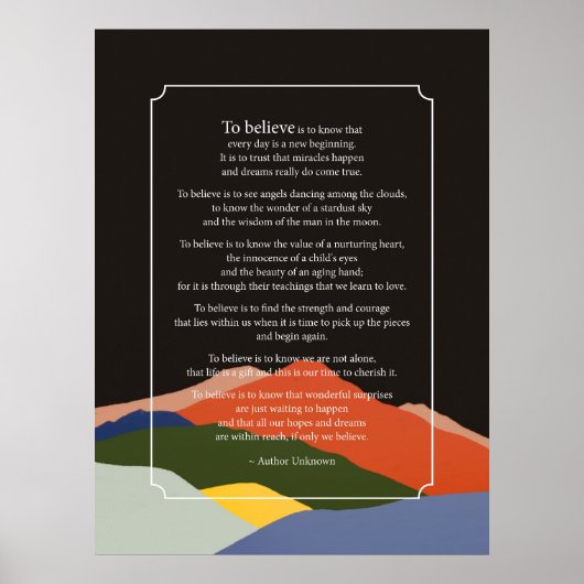 Glaube-Plakat Poster (Vorne)