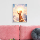 Glaube- Premium Wrapped Canvas (Glanz) Leinwanddruck (Insitu (Wohnzimmer))