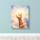 Glaube- Premium Wrapped Canvas (Glanz) Leinwanddruck (Insitu (Holzboden))