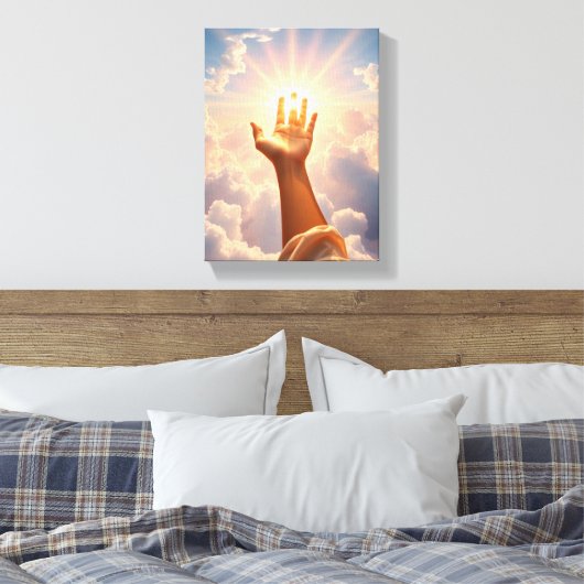 Glaube- Premium Wrapped Canvas (Glanz) Leinwanddruck (Insitu (Schlafzimmer))