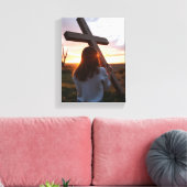 Glaube- Premium Wrapped Canvas (Glanz) Leinwanddruck (Insitu (Wohnzimmer))