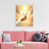 Glaube- Premium Wrapped Canvas (Glanz) Leinwanddruck (Insitu (Wohnzimmer))
