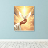 Glaube- Premium Wrapped Canvas (Glanz) Leinwanddruck (Insitu (Holzboden))