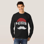 Glaube Quote Weihnachtsmannmütze Mustache Familie T-Shirt (Vorne ganz)