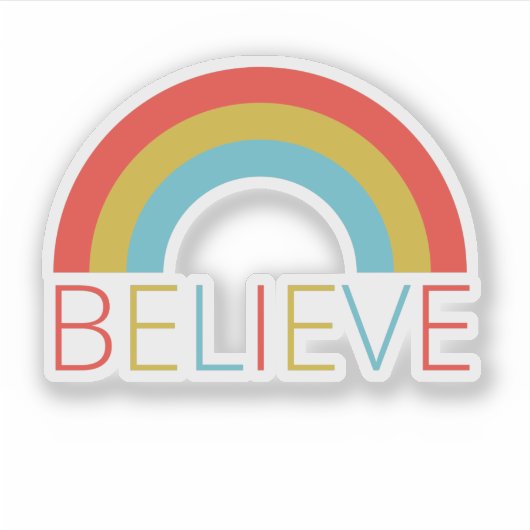 Glaube Rainbow Aufkleber (Vorderseite)