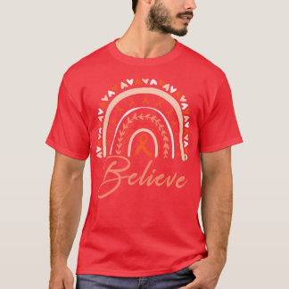 Glaube Rainbow Leukämie MS Awareness Orange Ribbo T-Shirt