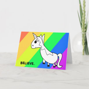 Glaube! Rainbow Unicorn Notecard Karte