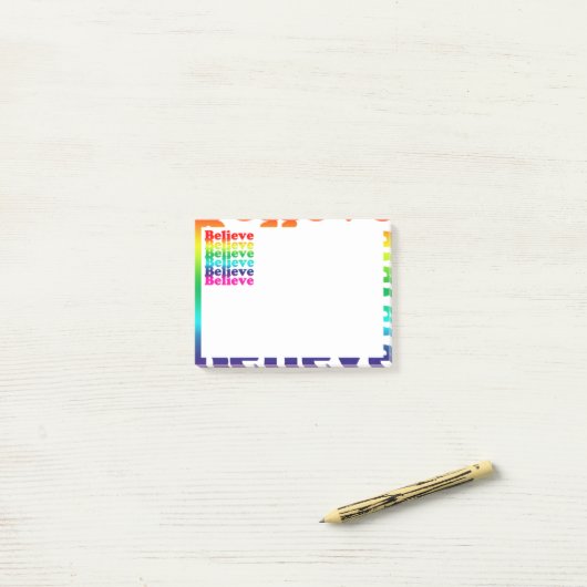Glaube Regenbogen Post-it Klebezettel (Auf Schreibtisch)