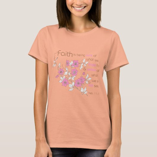 Glaube (rosa und braun) T-Shirt (Vorderseite)