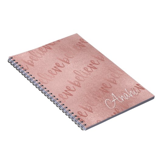 Glaube Rose Gold Script Notizblock (Rechte Seite)