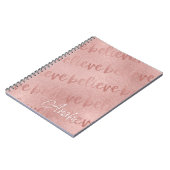 Glaube Rose Gold Script Notizblock (Linke Seite)