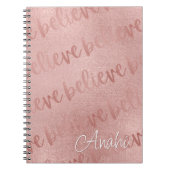 Glaube Rose Gold Script Notizblock (Vorderseite)