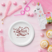 Glaube Rote Schneeflocken Sterne Weihnachtsfeierta Pappteller (Party)