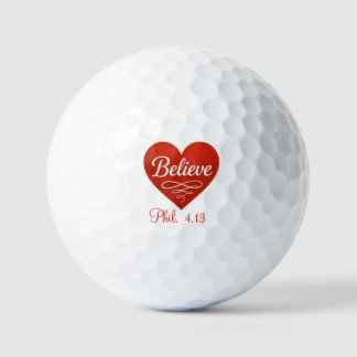 Glaube rotes und weißes Herz Golfball