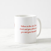 Glaube rotes und weißes Herz Kaffeetasse (VorderseiteRechts)