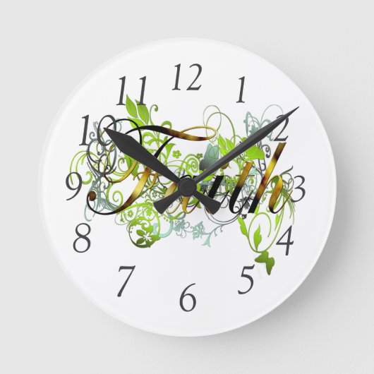 Glaube Runde Wanduhr (Vorderseite)