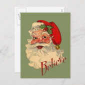 Glaube Santa Feiertagspostkarte (Vorne/Hinten)
