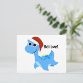 Glaube! Santa Nessie Feiertagspostkarte (Stehend Vorderseite)
