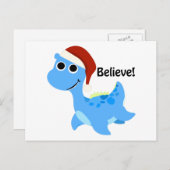 Glaube! Santa Nessie Feiertagspostkarte (Vorne/Hinten)