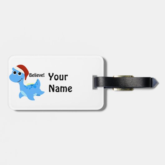 Glaube! Santa Nessie Gepäckanhänger (Rückseite horizontal)