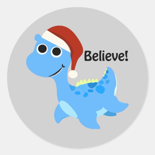 Glaube! Santa Nessie Runder Aufkleber (Vorderseite)
