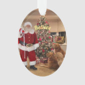Glaube - Santa Ornament mit Hunden (Vorderseite)