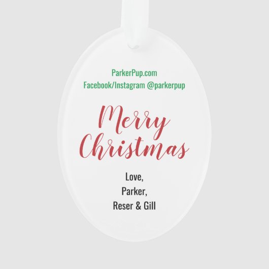 Glaube - Santa Ornament mit Hunden (Rückseite)