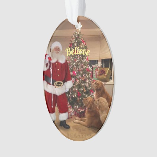 Glaube - Santa Ornament mit Hunden (Vorderseite)