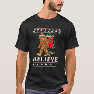 Glaube Sasquatch Gorillas Weihnachtsbaum Funny Wi T-Shirt
