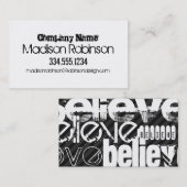 Glaube; schwarz-dunkelgraue Streifen Visitenkarte (Vorne/Hinten)