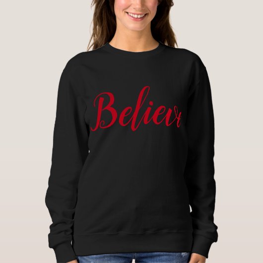 Glaube - Schwarz - Script Sweatshirt (Vorderseite)