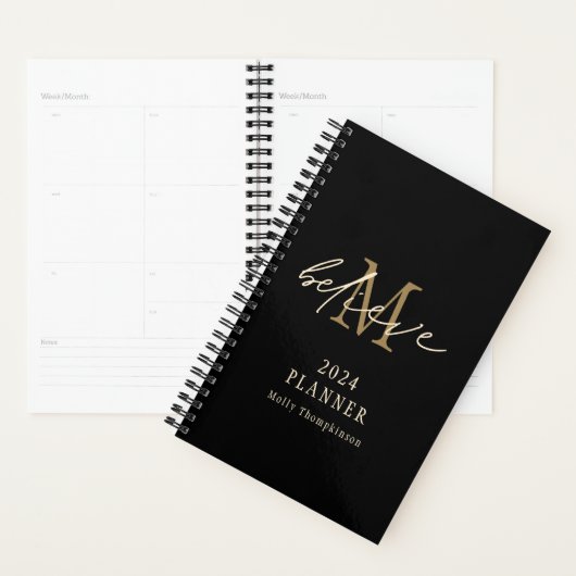 Glaube Script 2024 Monogramm Anfangsname Schwarz Planer (Anzeige)