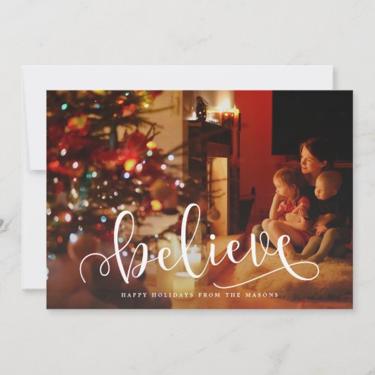 Glaube Script Holiday Foto Feiertagskarte (Vorderseite)