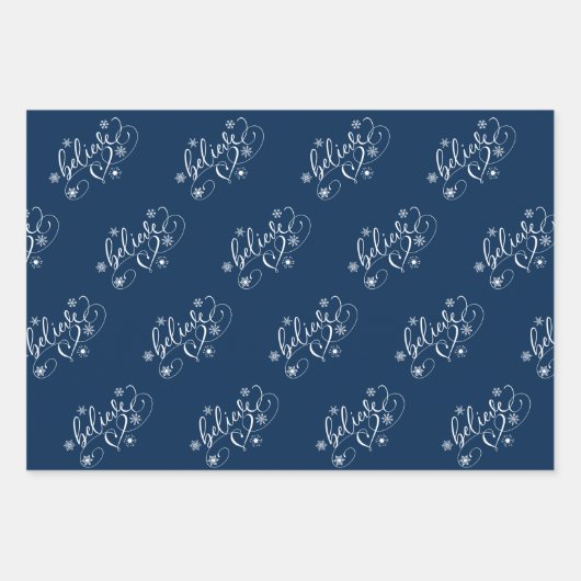 Glaube Script | Moody Jewel Tone Holiday Geblüht Geschenkpapier Set (Vorderseite 2)