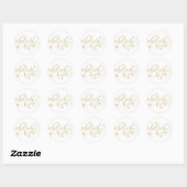 Glaube Script | Sepia Gold Snowflake Geblüht Runder Aufkleber (Blatt)
