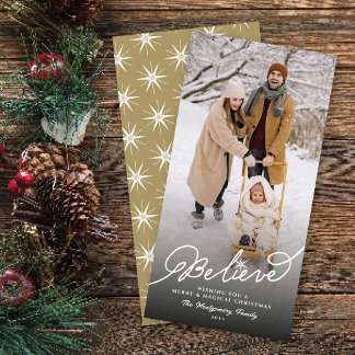 Glaube Script Star Religiöses Weihnachts-Chic-Foto Feiertagskarte