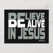 Glaube, sei lebend in Jesus, Christlich Postkarte (Vorderseite)