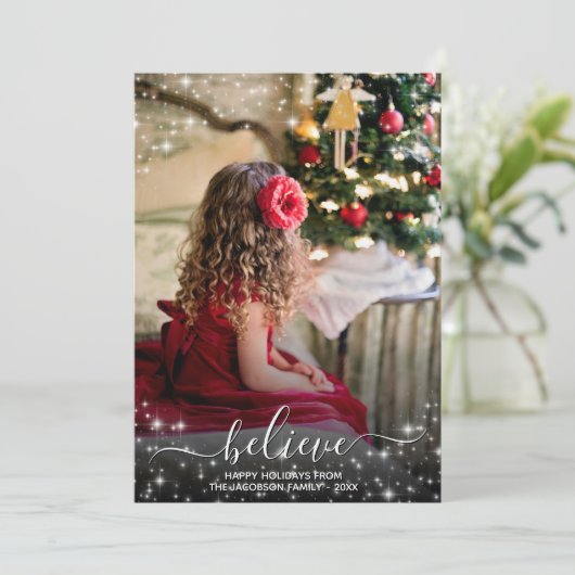 Glaube - Sparkle Stars Foto Blauer Weihnachten (Stehend Vorderseite)