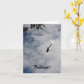 Glaube! - Spinnennotecard Karte (Gelbe Blume)