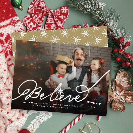 Glaube Star Calligrafie Religiöses Weihnachtsfest Feiertagskarte