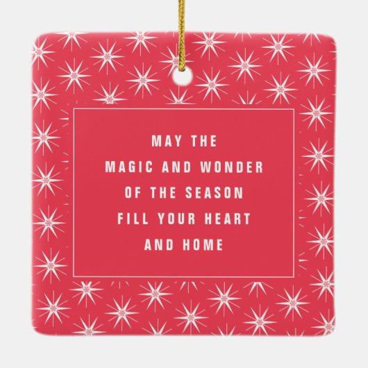 Glaube Star Calligrafie Religiöses Weihnachtsfest Keramikornament (Rückseite)