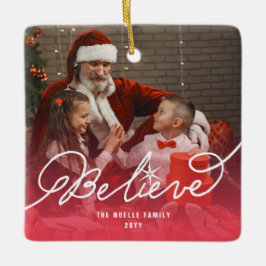 Glaube Star Calligrafie Religiöses Weihnachtsfest  Keramikornament