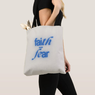 Glaube statt Angst   Blaue minimalistische Pflegep Tasche