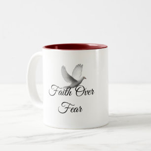 "Glaube statt Angst" Christliche Inspirations-Tass Zweifarbige Tasse