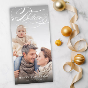 Glaube Swash Script Religious Christmas Foto Feiertagskarte