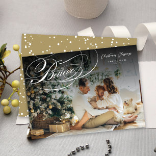 Glaube Swash Script Religious Christmas Foto Feiertagskarte