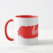 Glaube Text auf roter Farbe Tasse (Links)