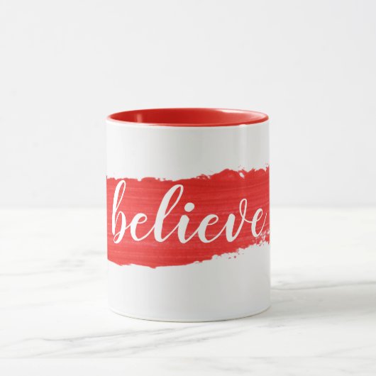 Glaube Text auf roter Farbe Tasse (Zentrum)