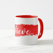Glaube Text auf roter Farbe Tasse (VorderseiteRechts)