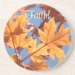 Glaube, trinke Untersetzer Golden Orange Herbstlau